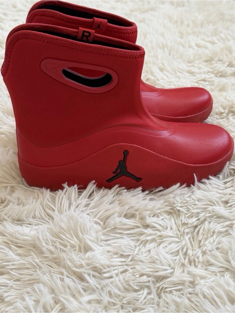 Jordan Kids Red Waterproof Rain Boots with Black Jumpman